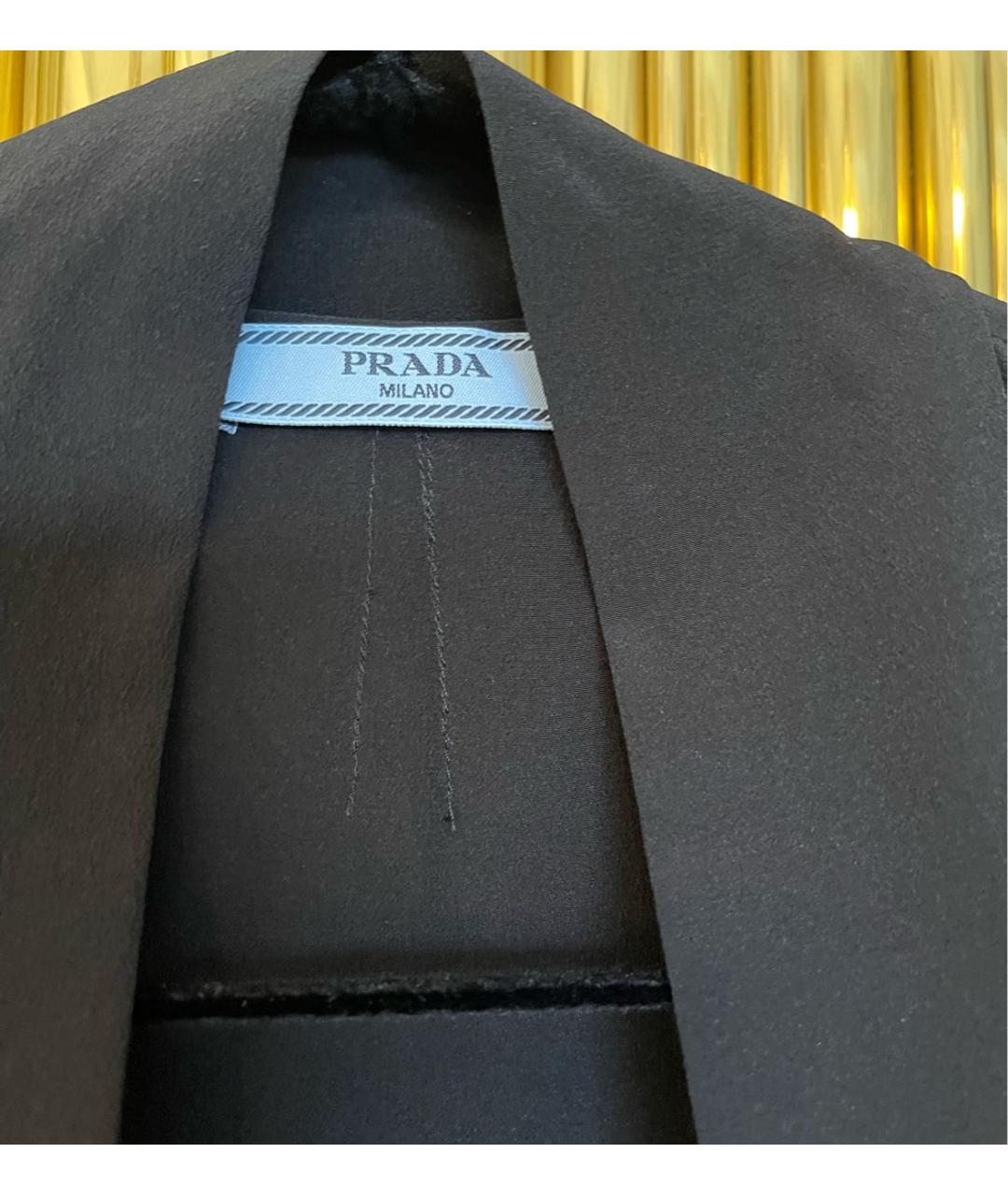 PRADA Черная шелковая блузы, фото 3