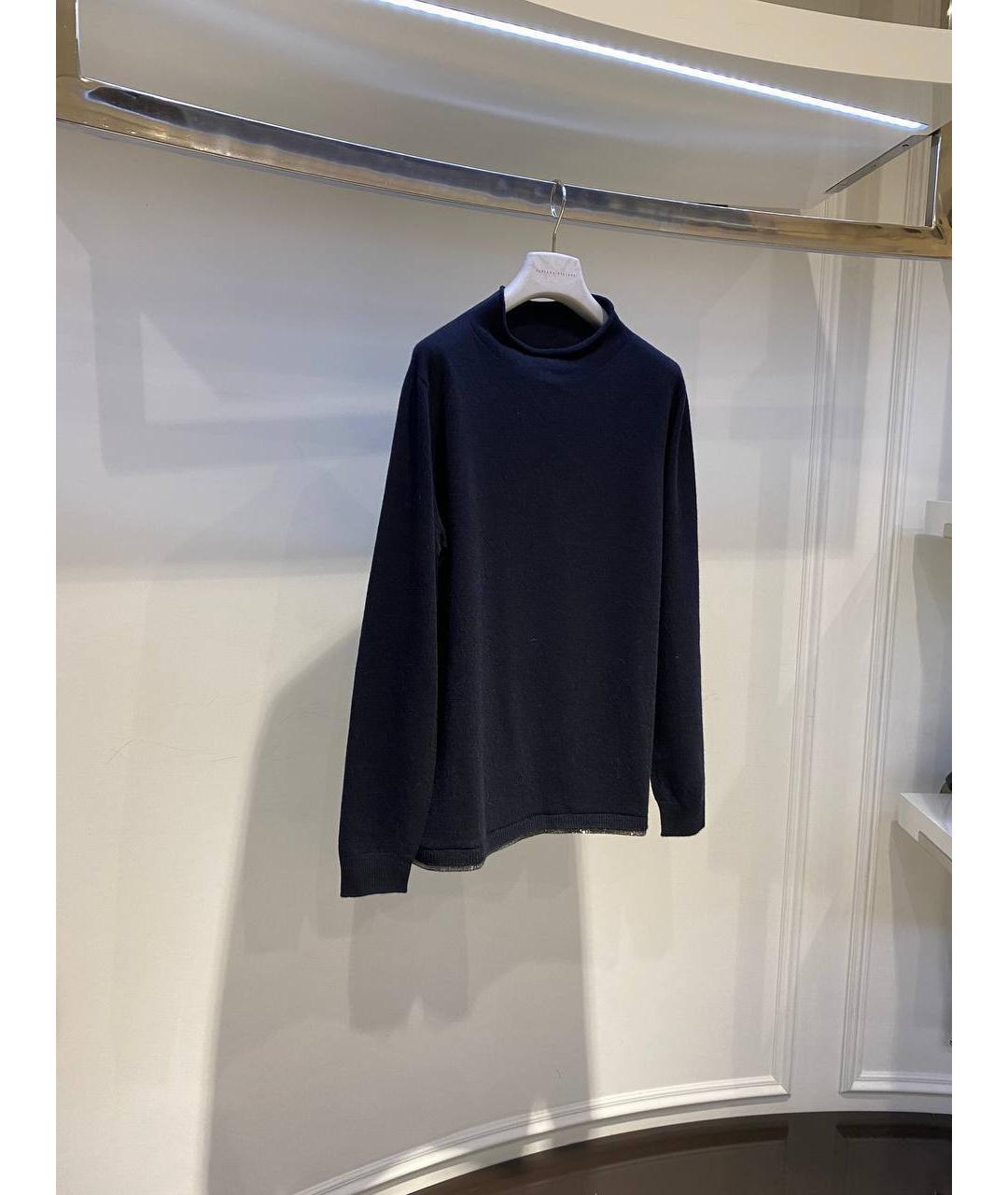 FABIANA FILIPPI Темно-синий шерстяной джемпер / свитер, фото 2