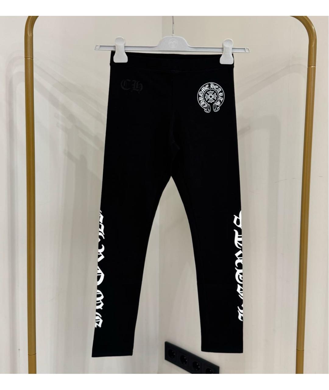 CHROME HEARTS Черные хлопковые леггинсы и велосипедки, фото 9