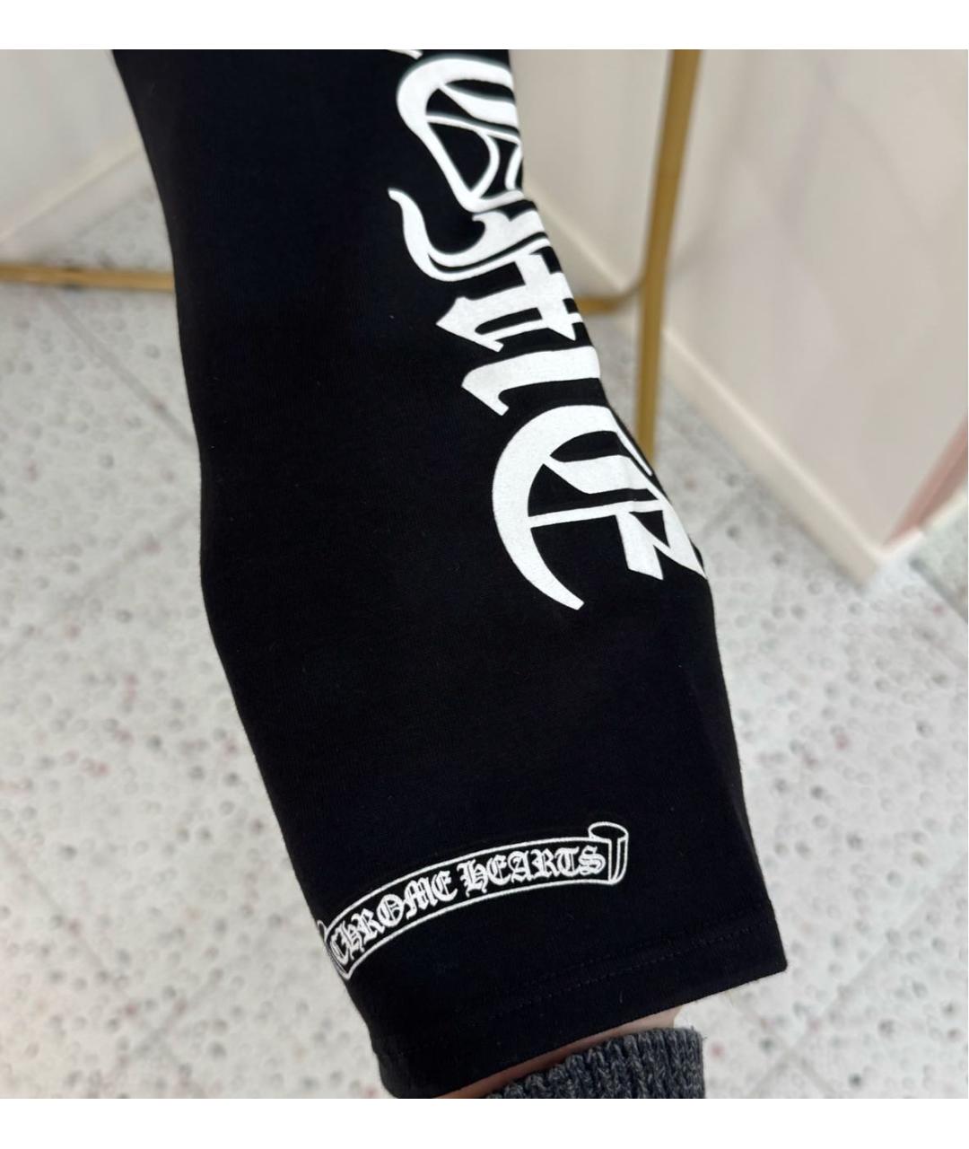 CHROME HEARTS Черные хлопковые леггинсы и велосипедки, фото 3