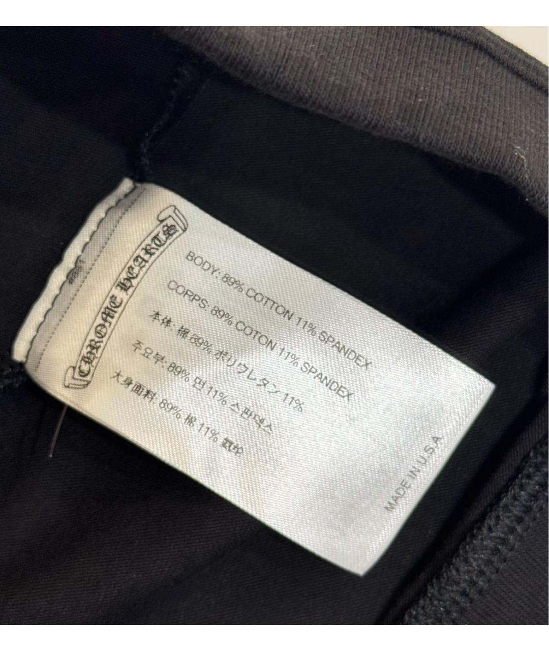CHROME HEARTS Черные хлопковые леггинсы и велосипедки, фото 8