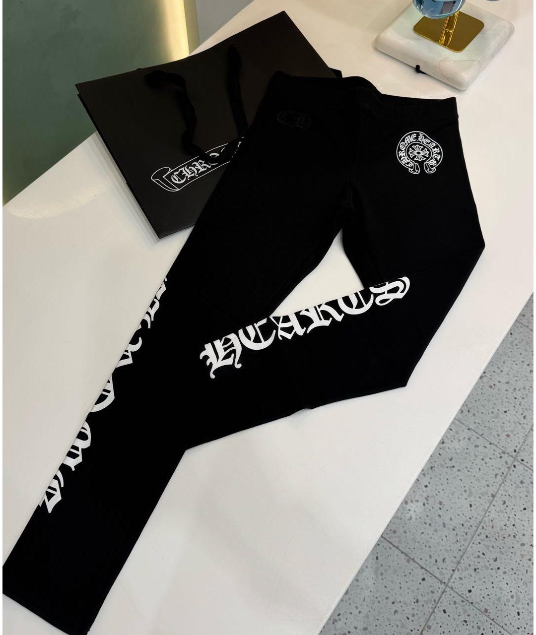 CHROME HEARTS Черные хлопковые леггинсы и велосипедки, фото 6