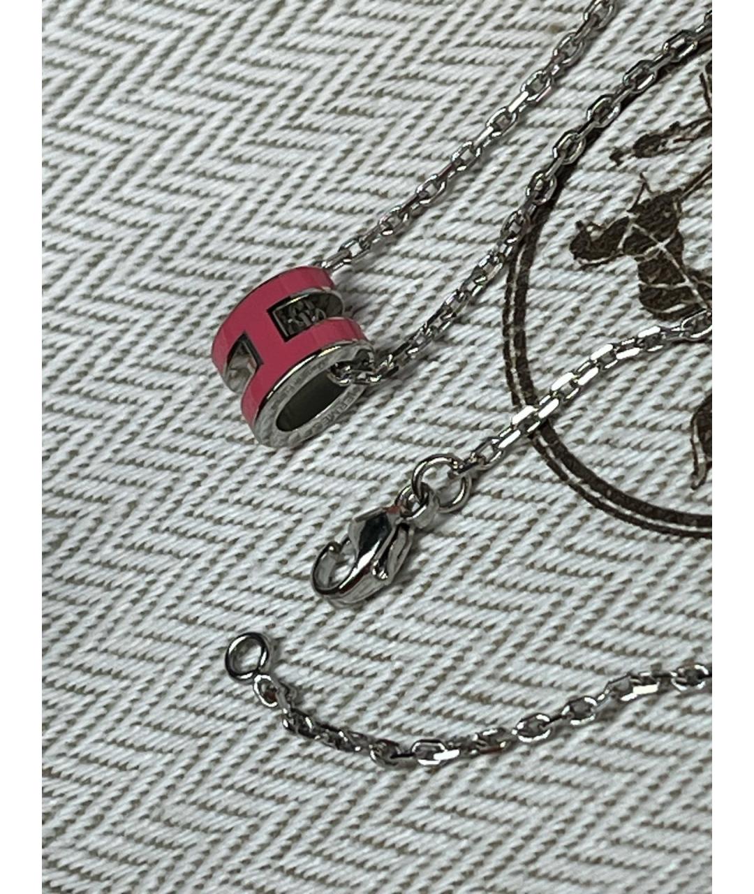 HERMES Розовая металлическая подвеска, фото 6