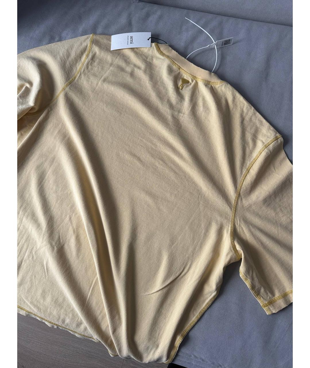 Ami Paris Желтая хлопковая футболка, фото 3