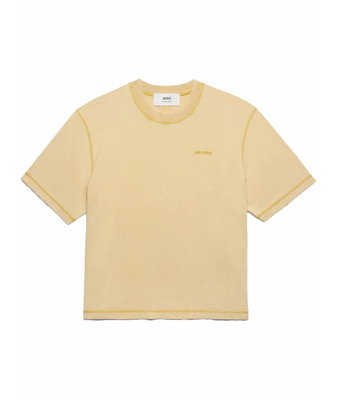 Ami Paris Желтая хлопковая футболка, фото 6