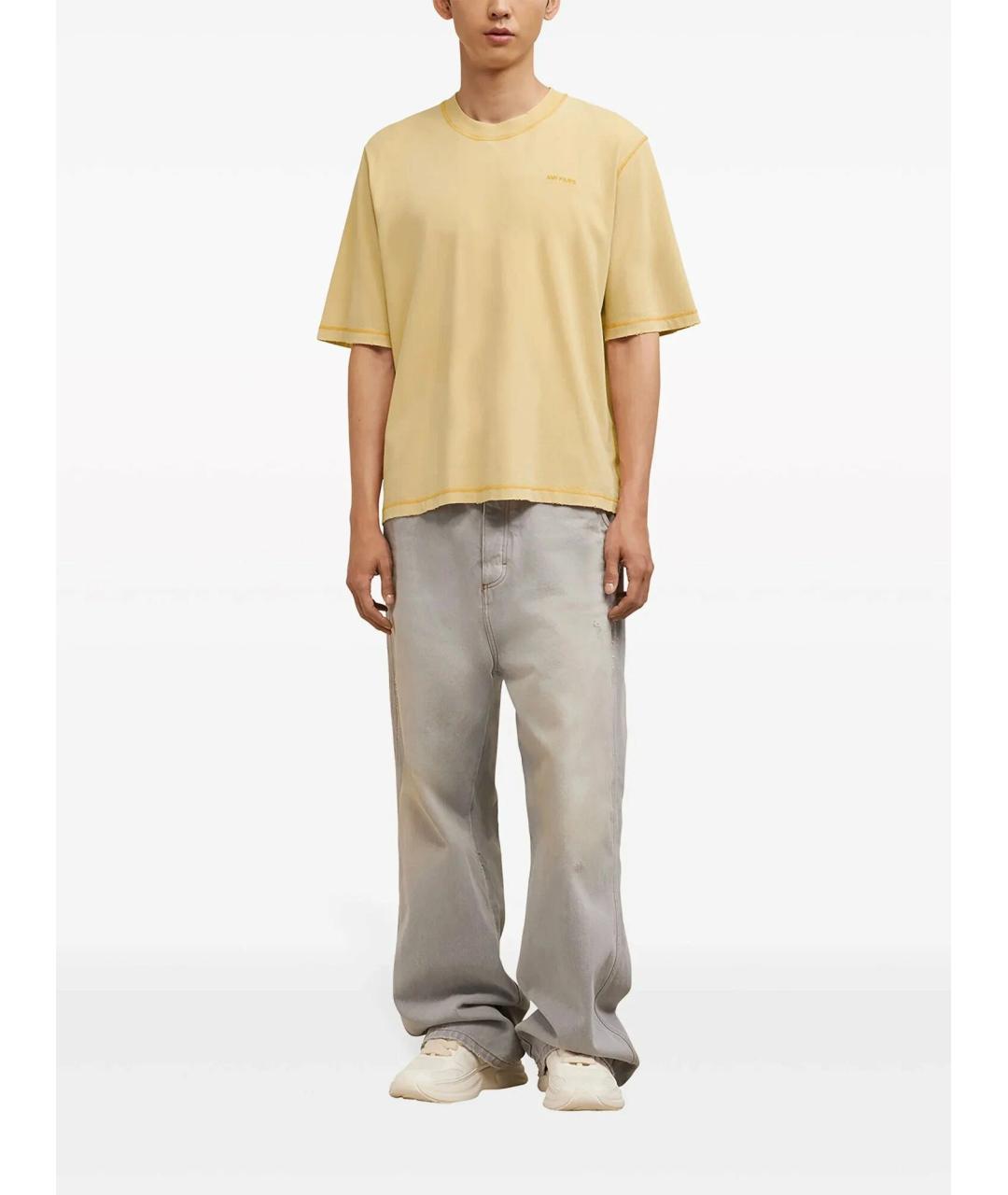 Ami Paris Желтая хлопковая футболка, фото 5