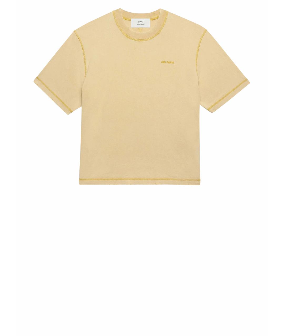 Ami Paris Желтая хлопковая футболка, фото 1