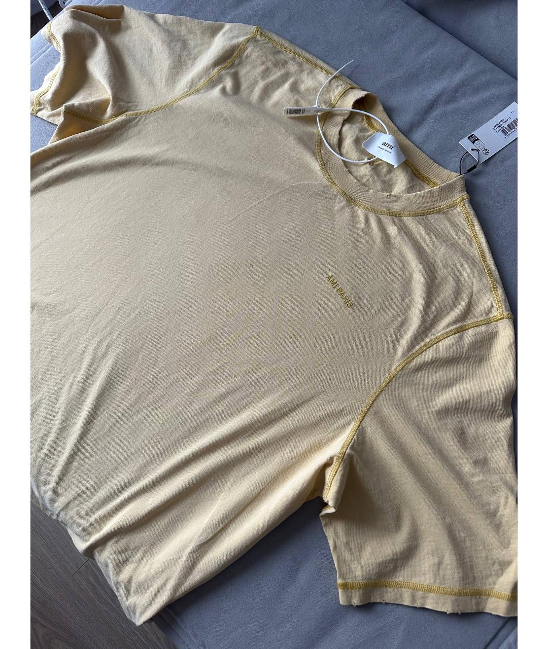 Ami Paris Желтая хлопковая футболка, фото 4