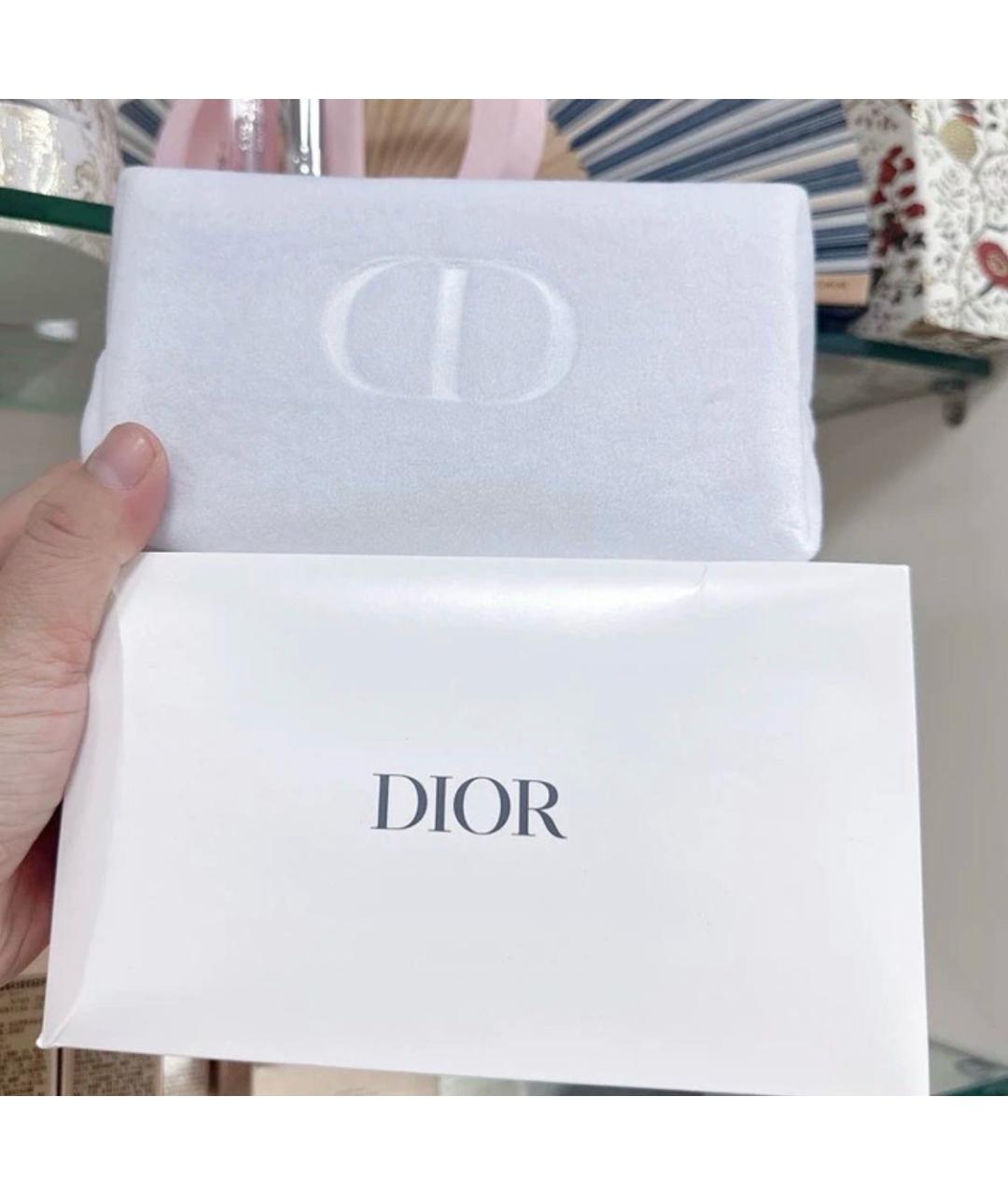 CHRISTIAN DIOR Белая бархатная косметичка, фото 3