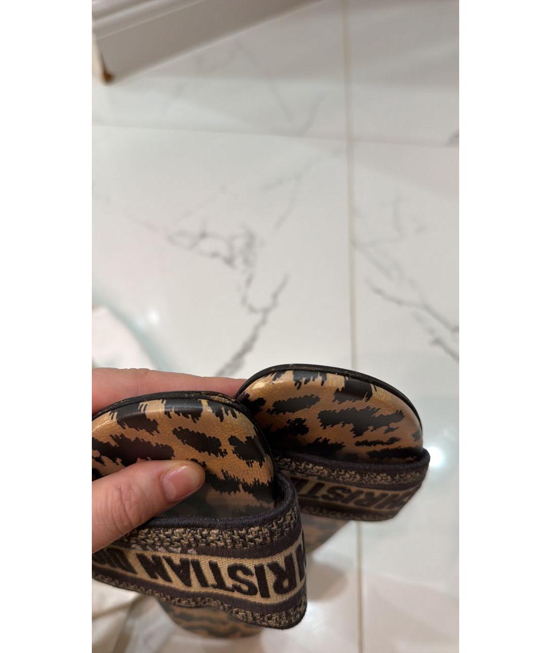 CHRISTIAN DIOR Мульти текстильные шлепанцы, фото 3