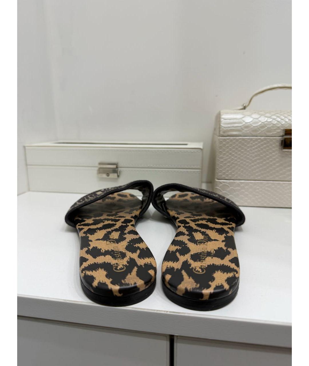 CHRISTIAN DIOR Мульти текстильные шлепанцы, фото 4
