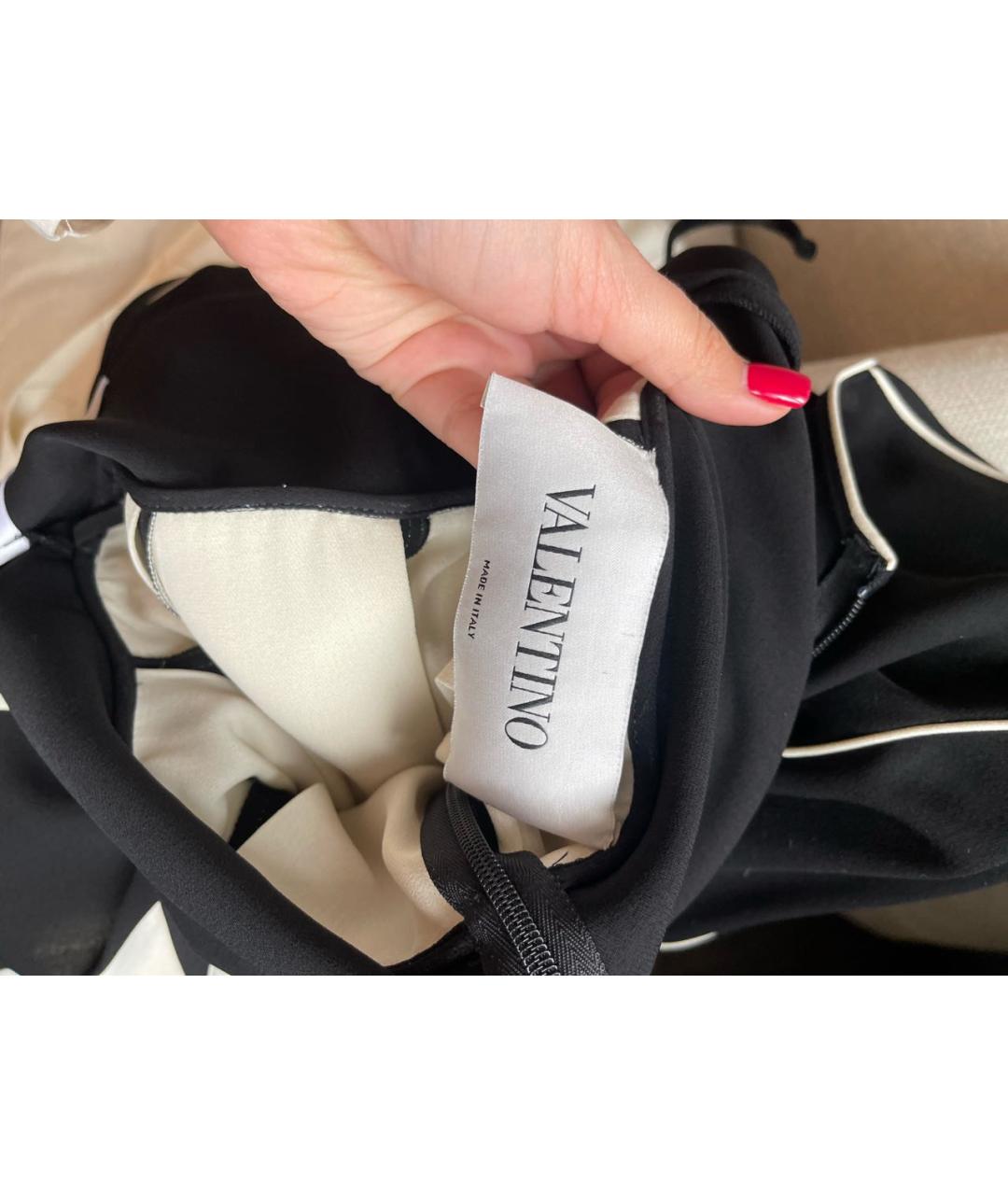 VALENTINO Черное шелковое повседневное платье, фото 3