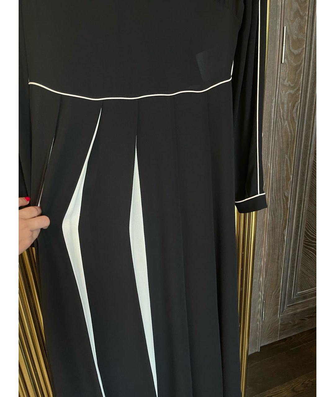 VALENTINO Черное шелковое повседневное платье, фото 4