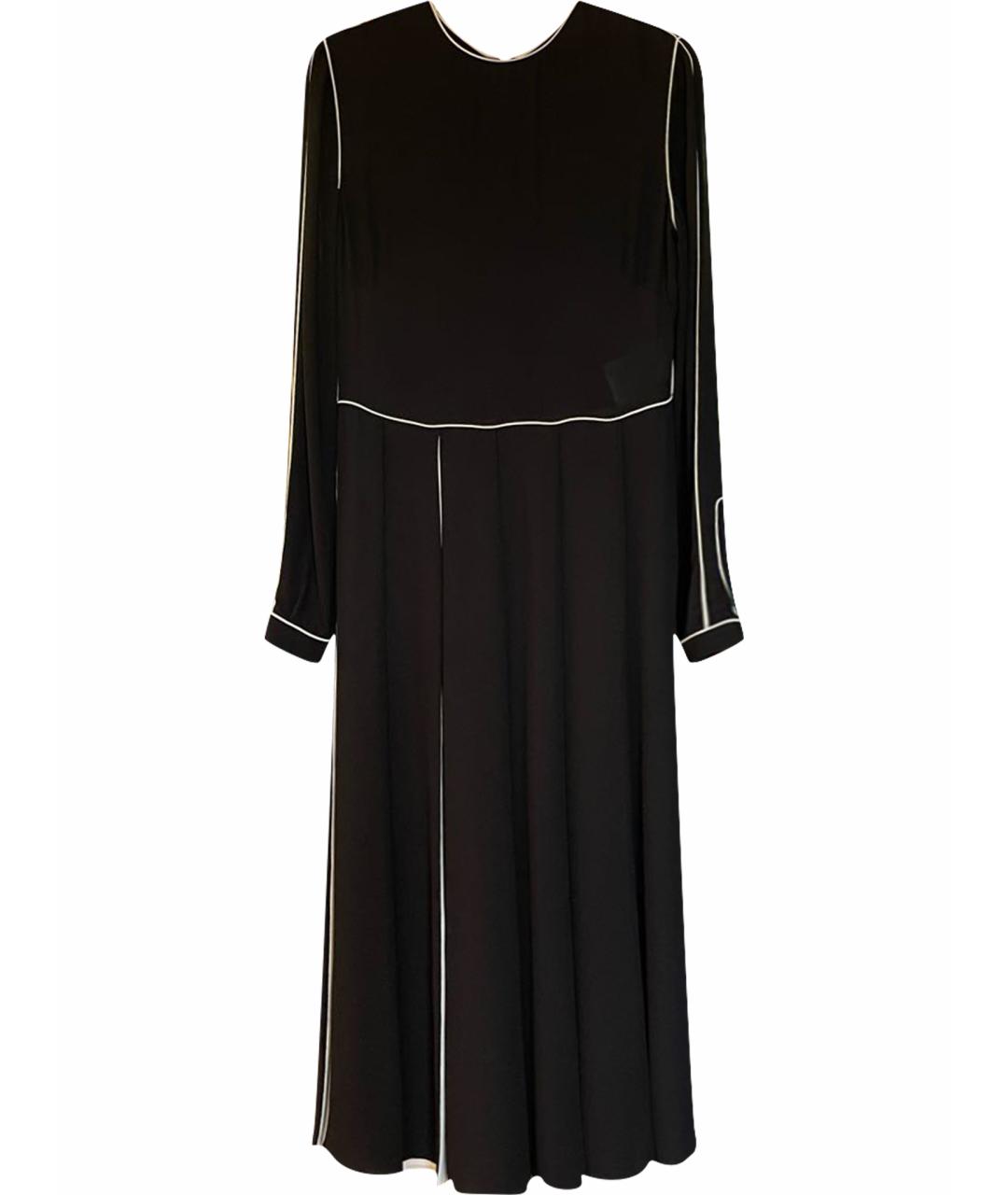 VALENTINO Черное шелковое повседневное платье, фото 1