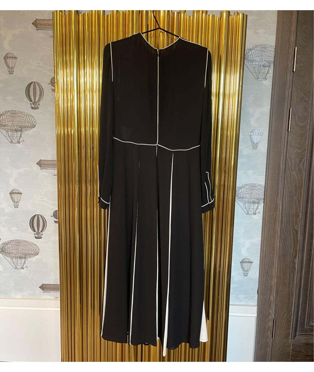 VALENTINO Черное шелковое повседневное платье, фото 2