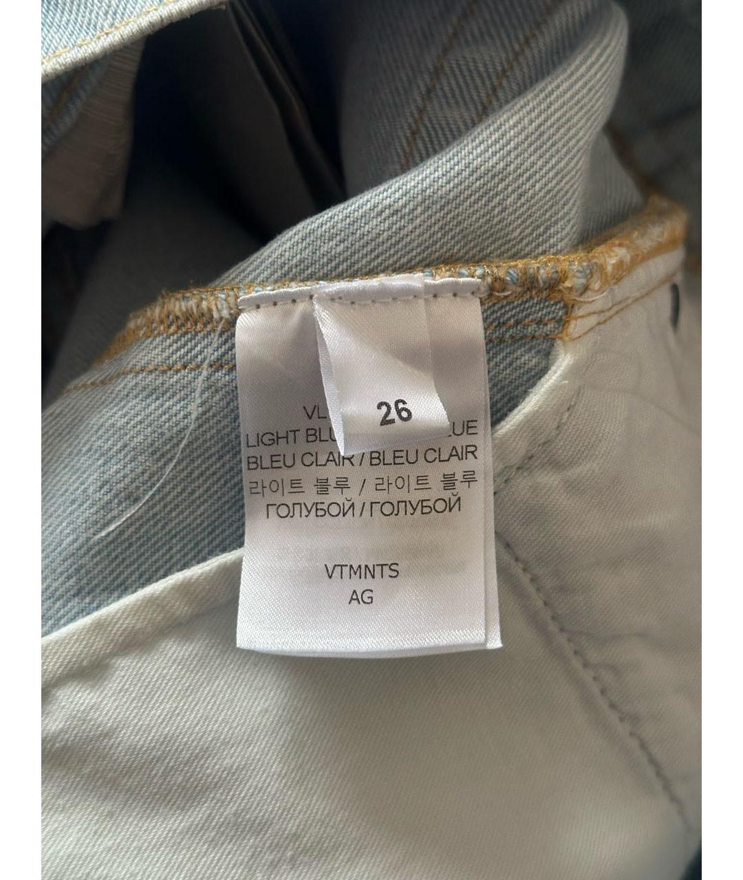 VTMNTS Голубые хлопковые прямые джинсы, фото 6