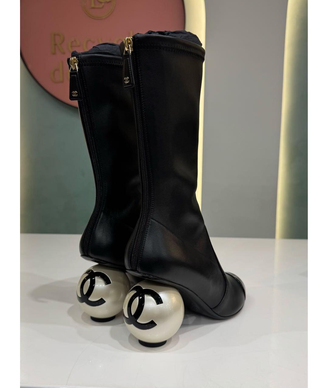CHANEL Черные кожаные ботильоны, фото 2