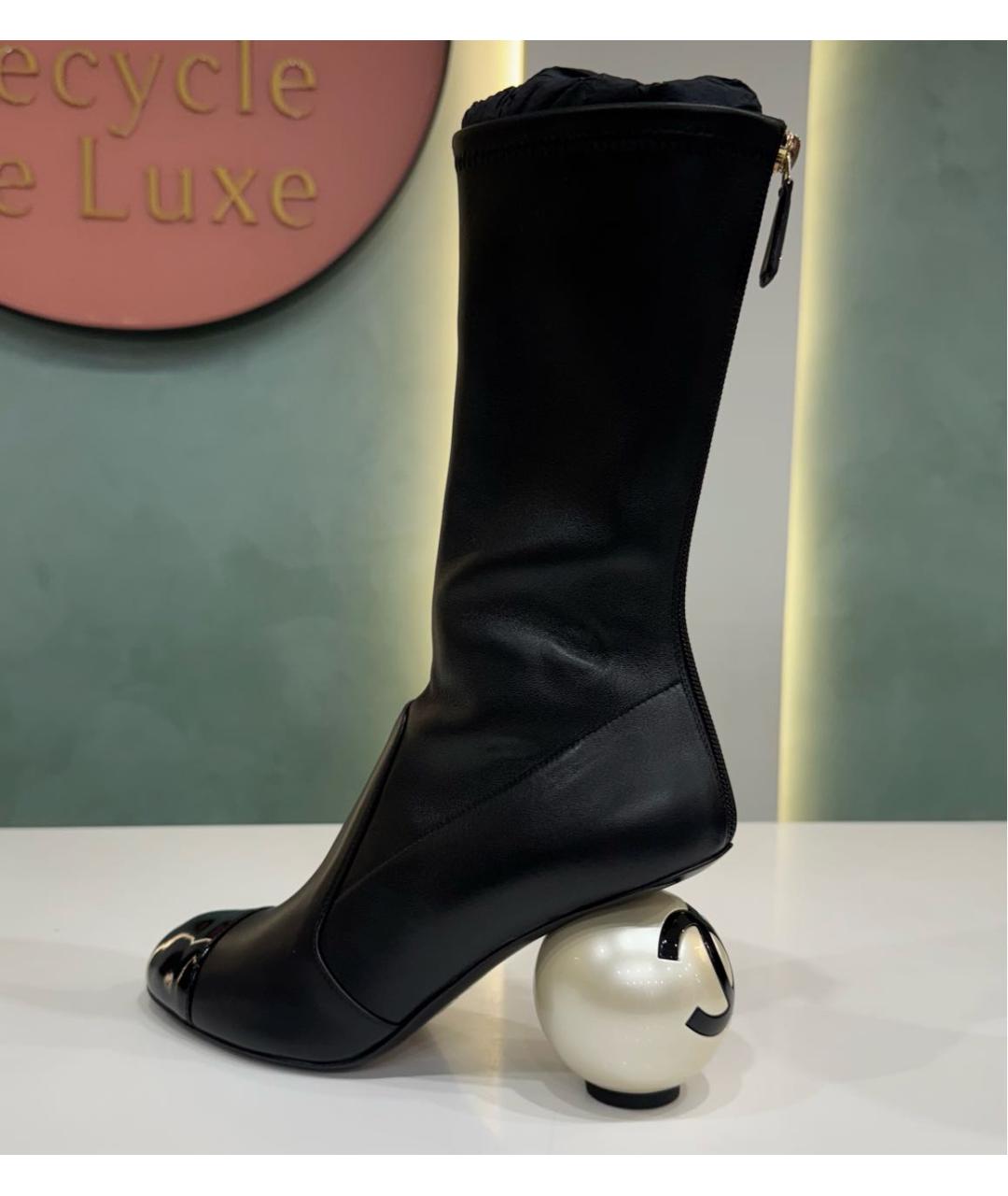 CHANEL Черные кожаные ботильоны, фото 9