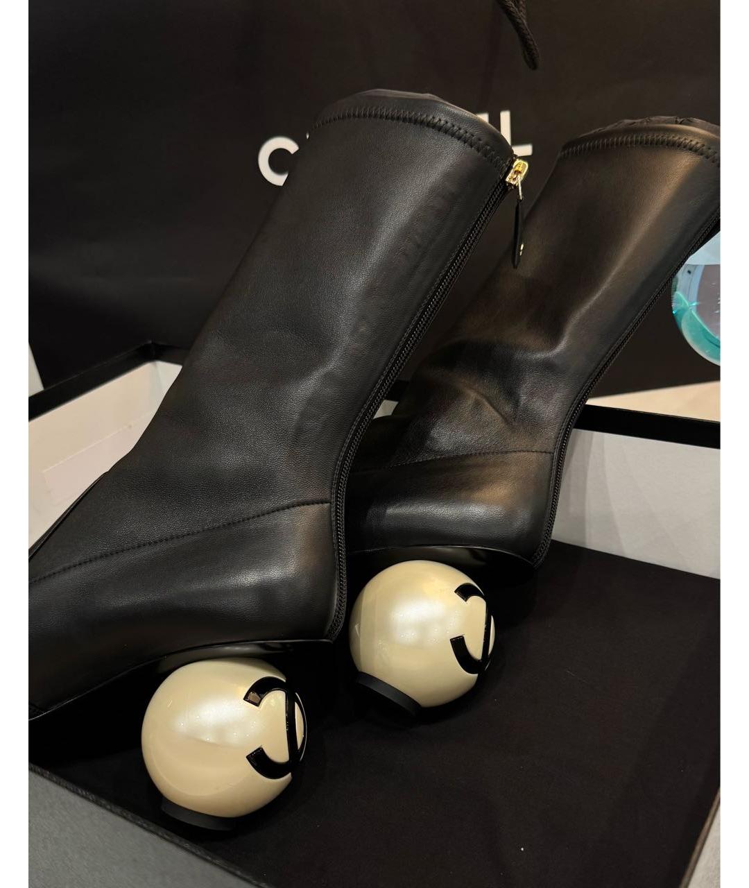 CHANEL Черные кожаные ботильоны, фото 8