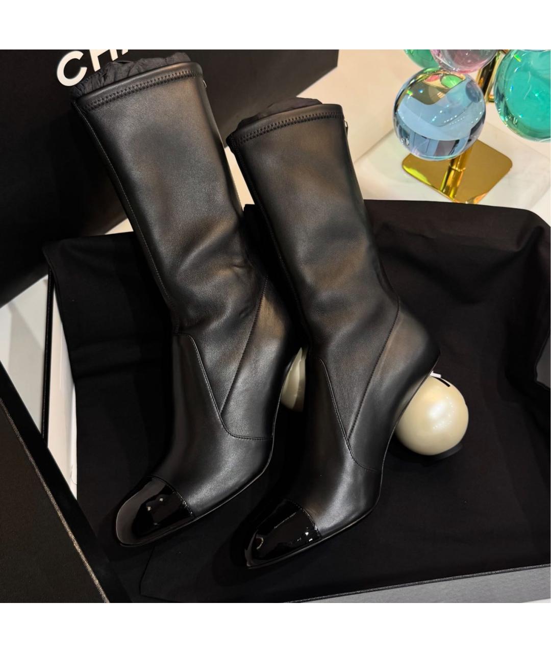 CHANEL Черные кожаные ботильоны, фото 6