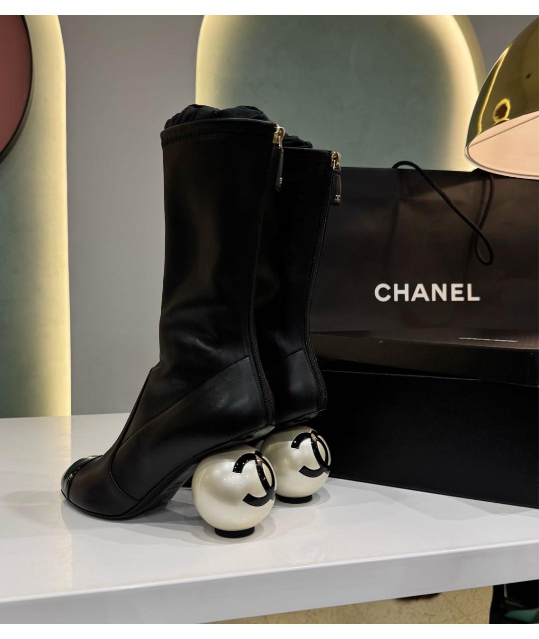 CHANEL Черные кожаные ботильоны, фото 7