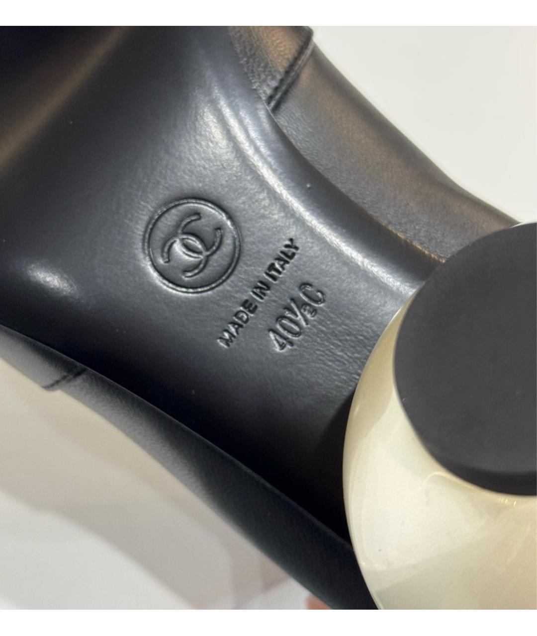 CHANEL Черные кожаные ботильоны, фото 4