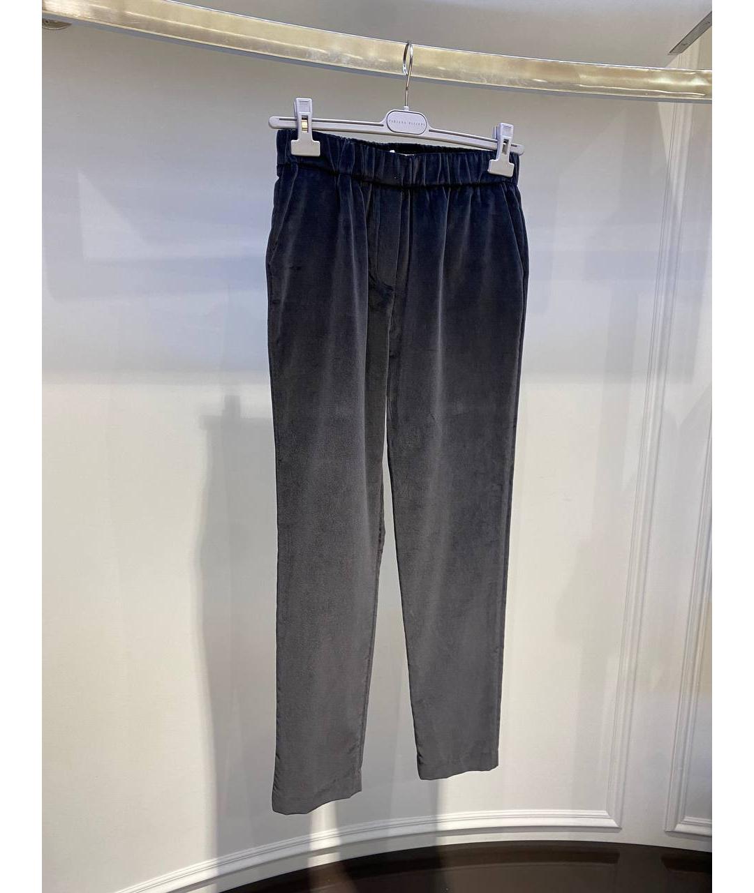 FABIANA FILIPPI Серые вискозные прямые брюки, фото 2