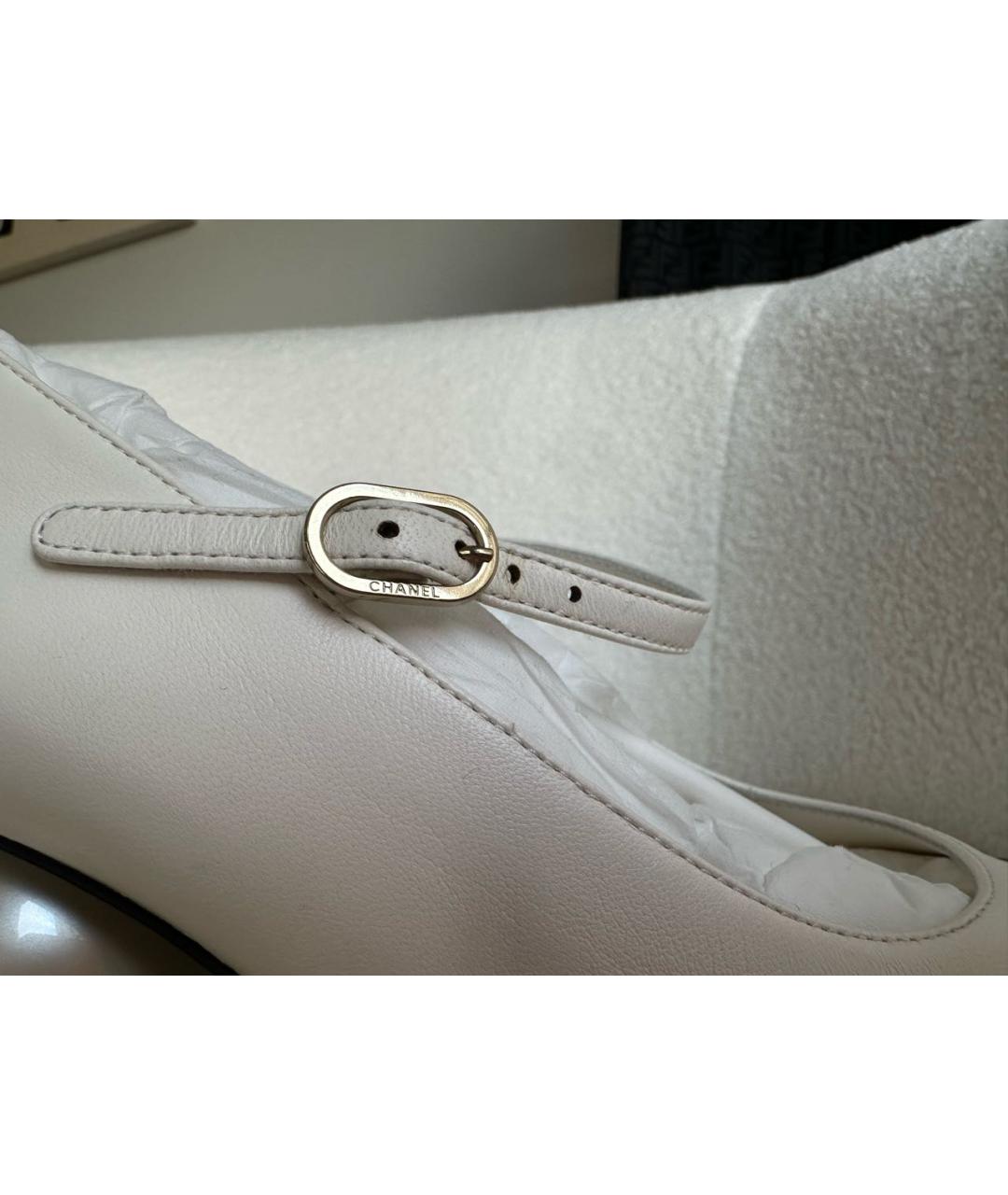 CHANEL Белые кожаные туфли, фото 4