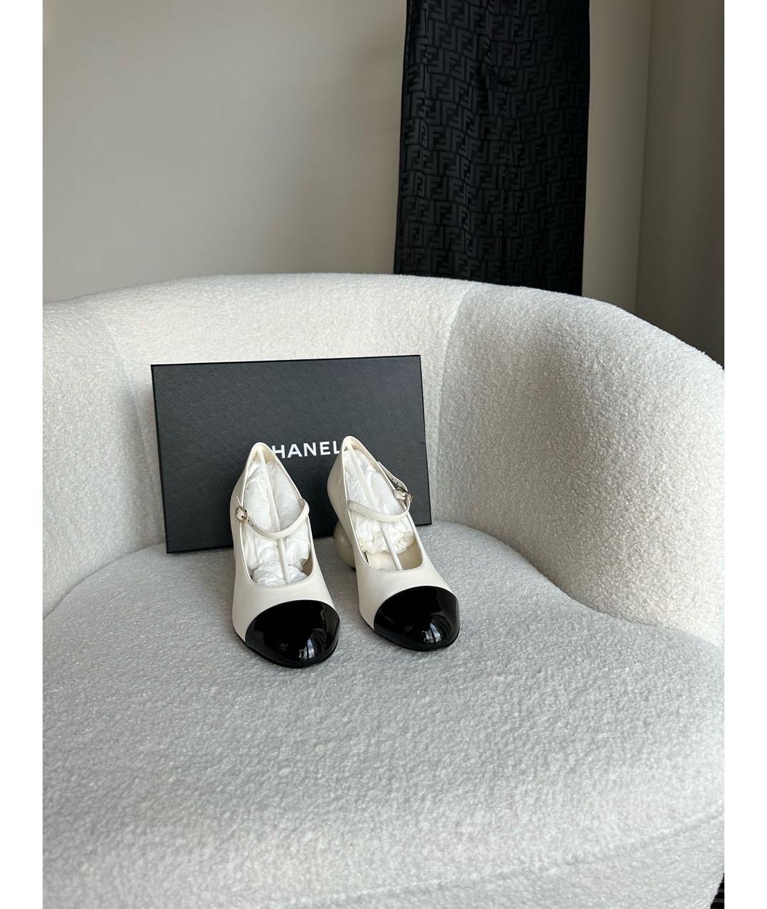 CHANEL Белые кожаные туфли, фото 2