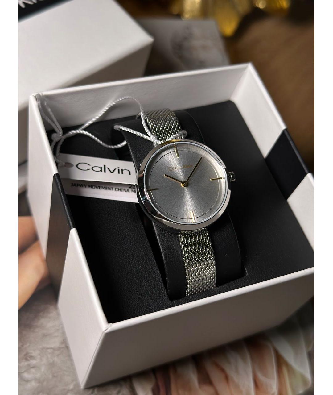 CALVIN KLEIN Серебряные металлические часы, фото 2