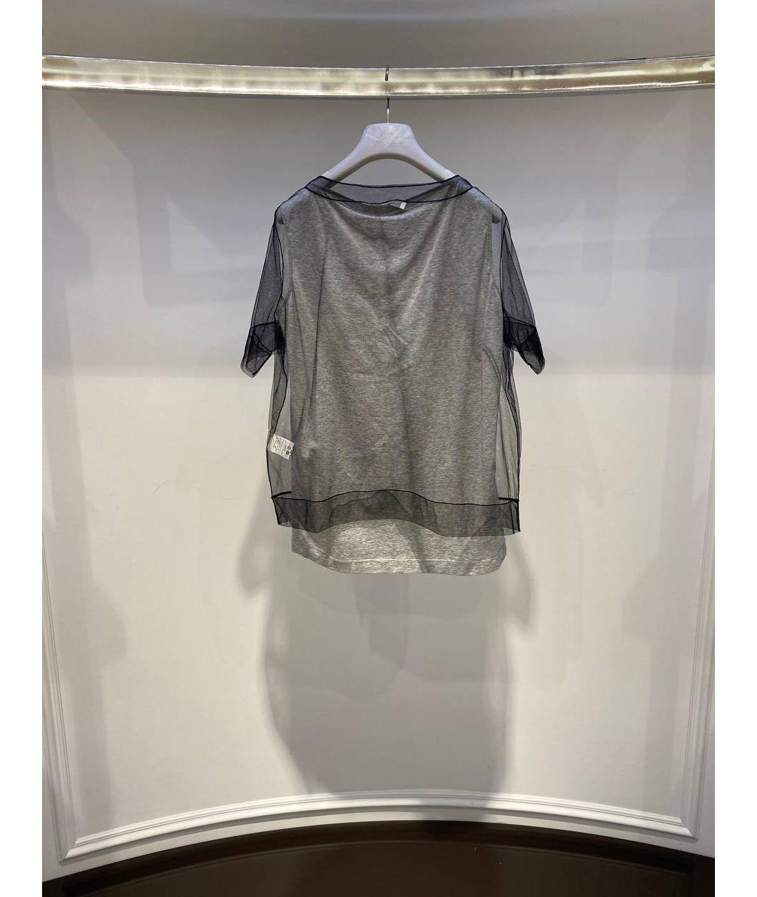 FABIANA FILIPPI Серая хлопковая футболка, фото 3