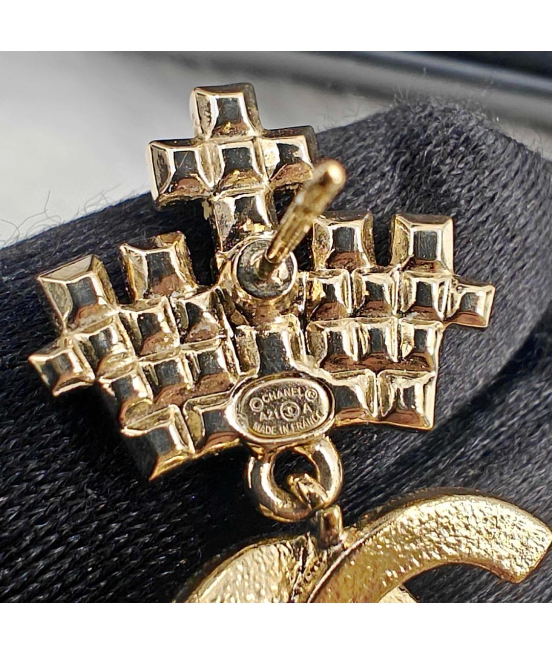 CHANEL Золотые металлические серьги, фото 5