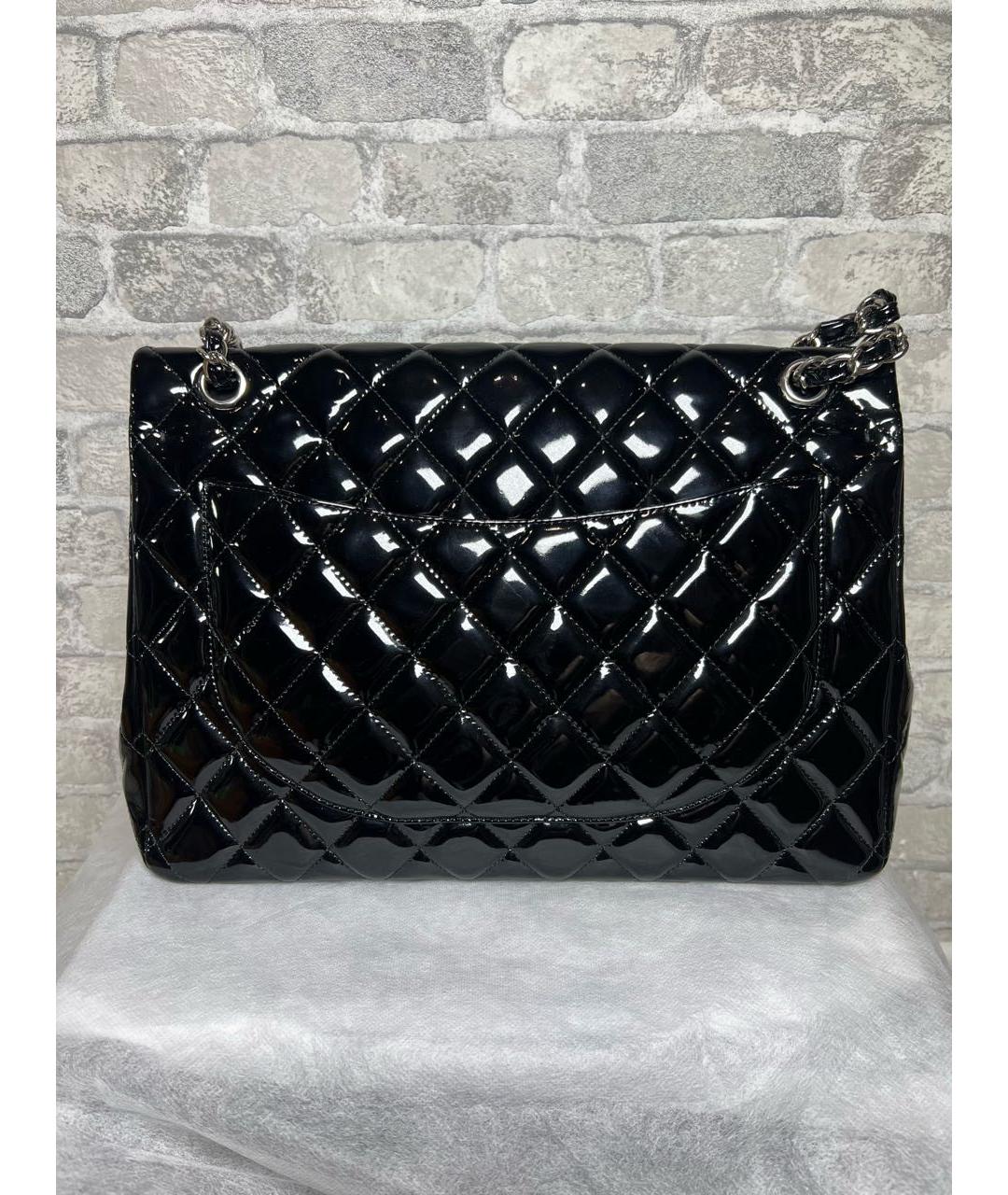 CHANEL Черная сумка через плечо из лакированной кожи, фото 3