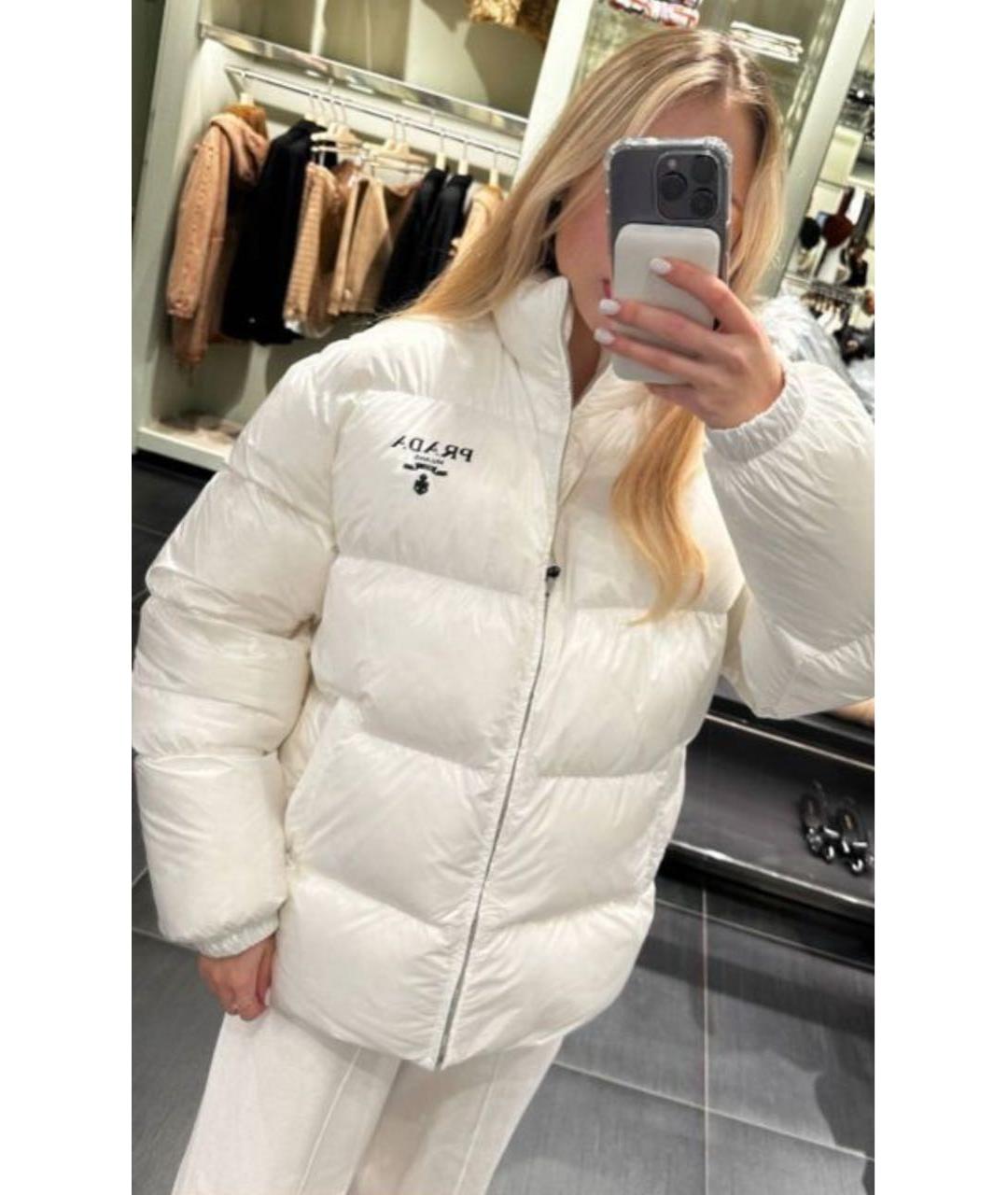 PRADA Белый пуховик, фото 3
