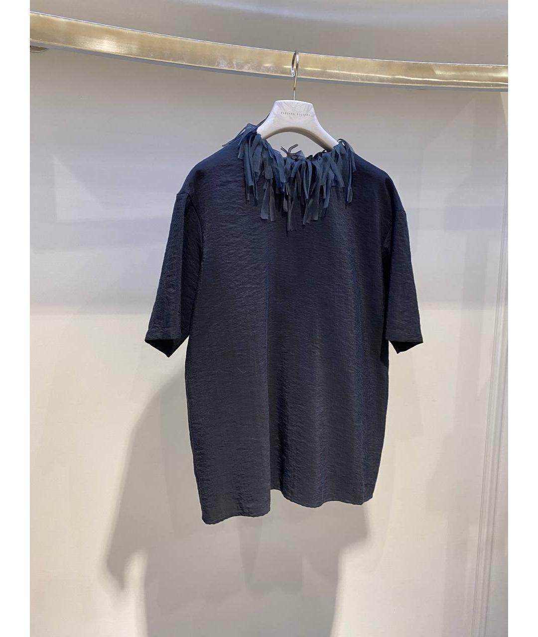 FABIANA FILIPPI Синяя шелковая футболка, фото 2