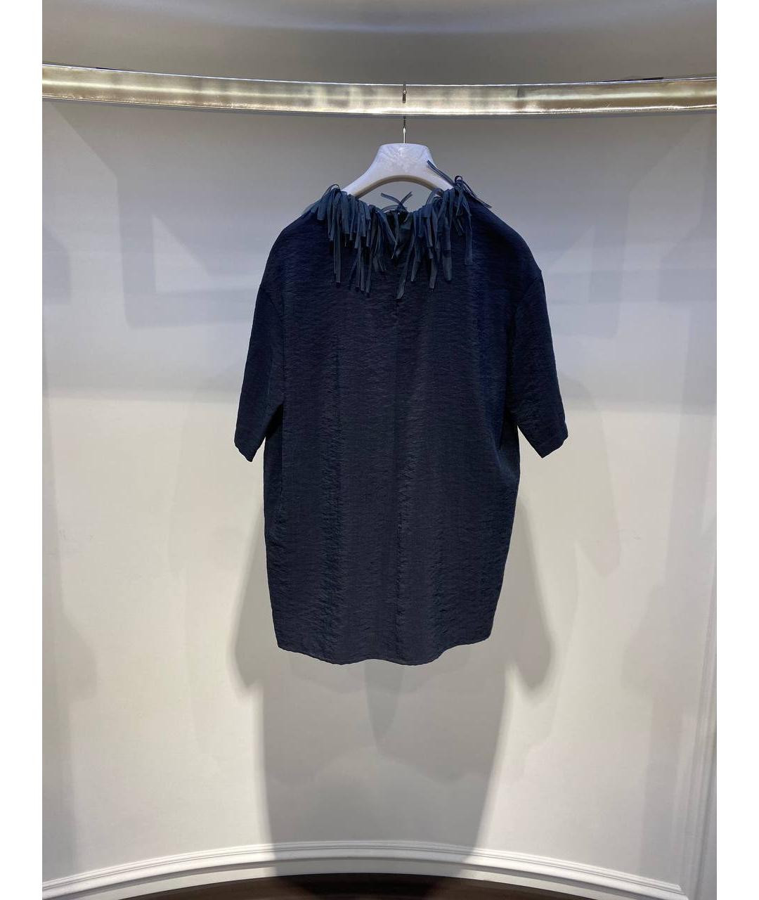 FABIANA FILIPPI Синяя шелковая футболка, фото 3