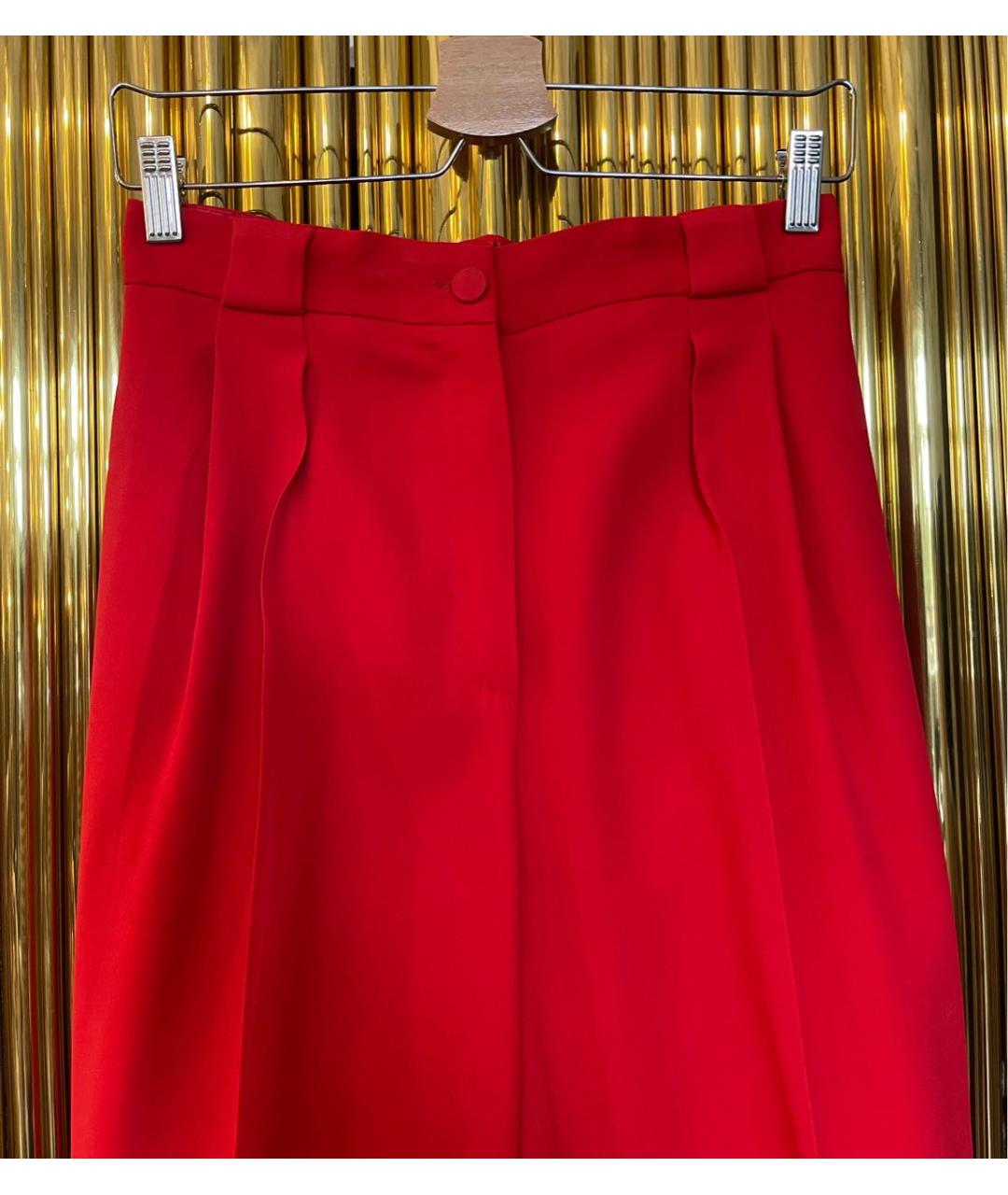DOLCE&GABBANA Красные вискозные брюки широкие, фото 4