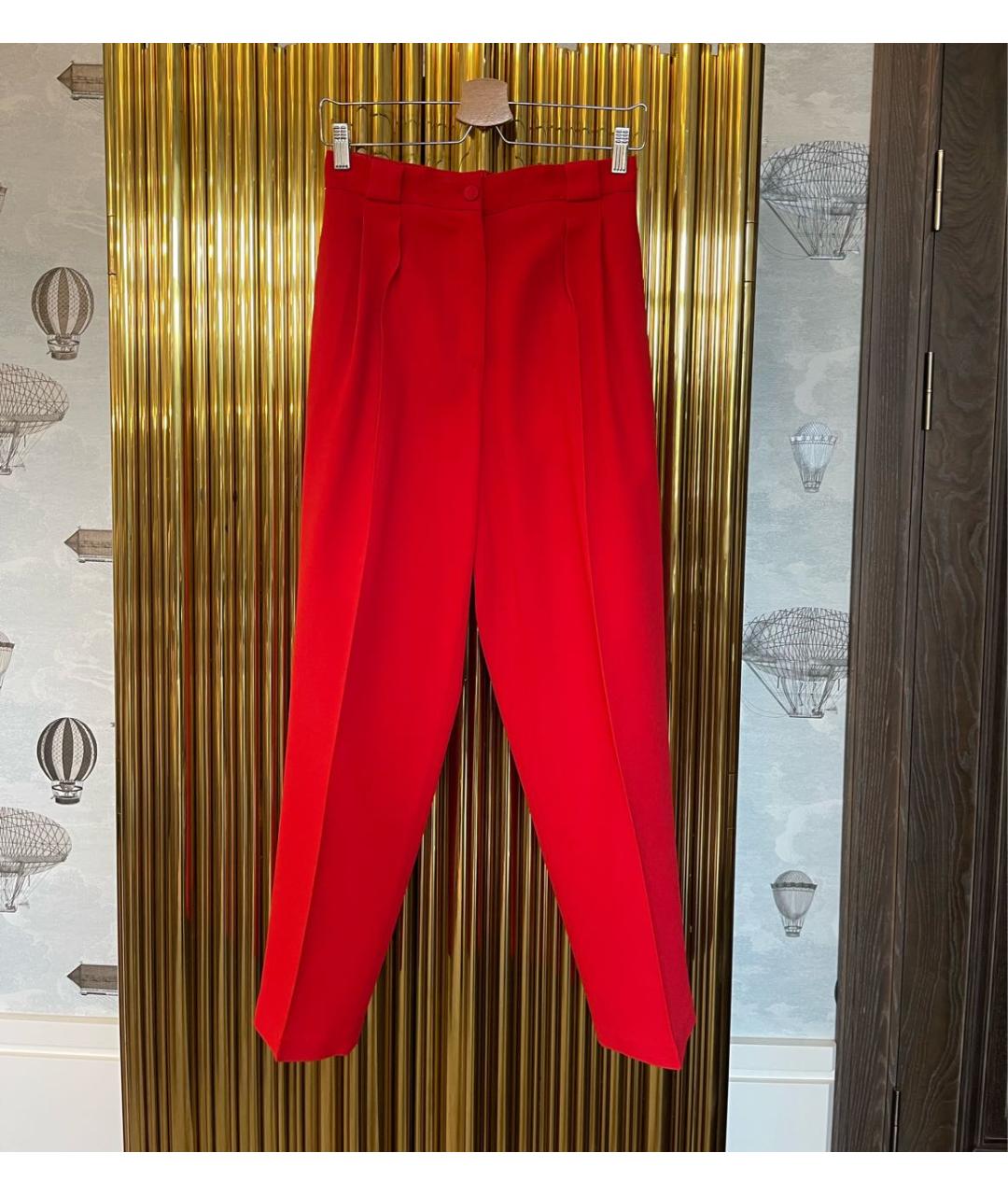 DOLCE&GABBANA Красные вискозные брюки широкие, фото 5