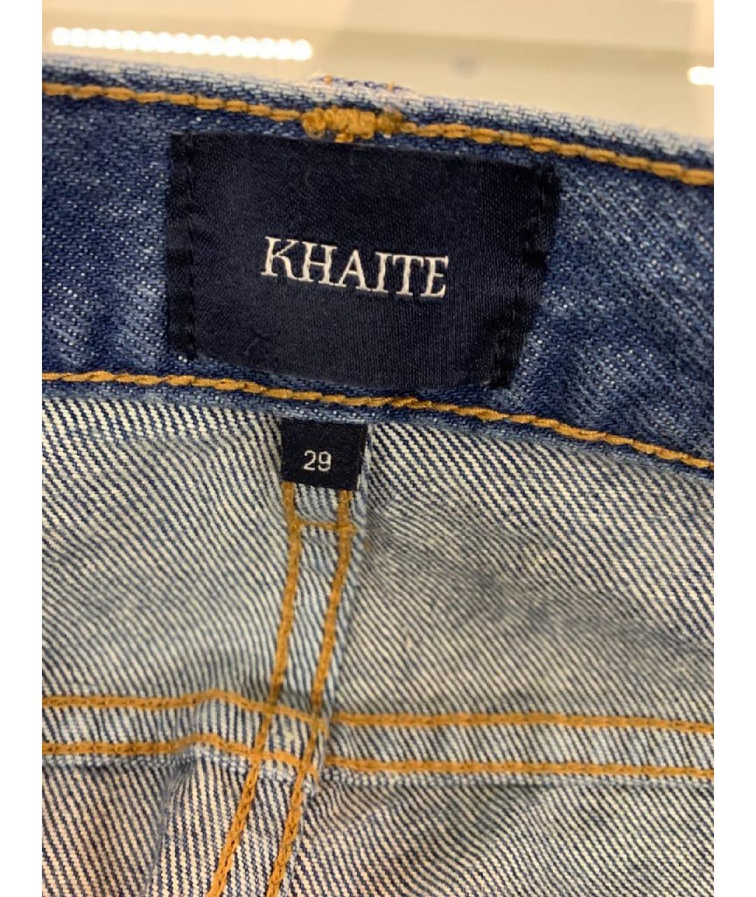 KHAITE Синие хлопковые прямые джинсы, фото 7