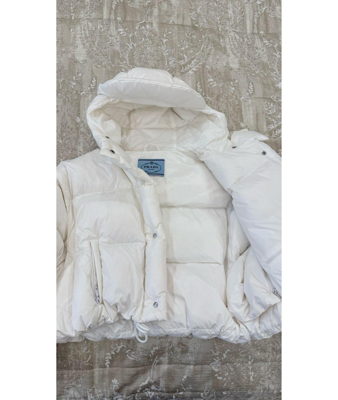 PRADA Белый полиамидовый пуховик, фото 8