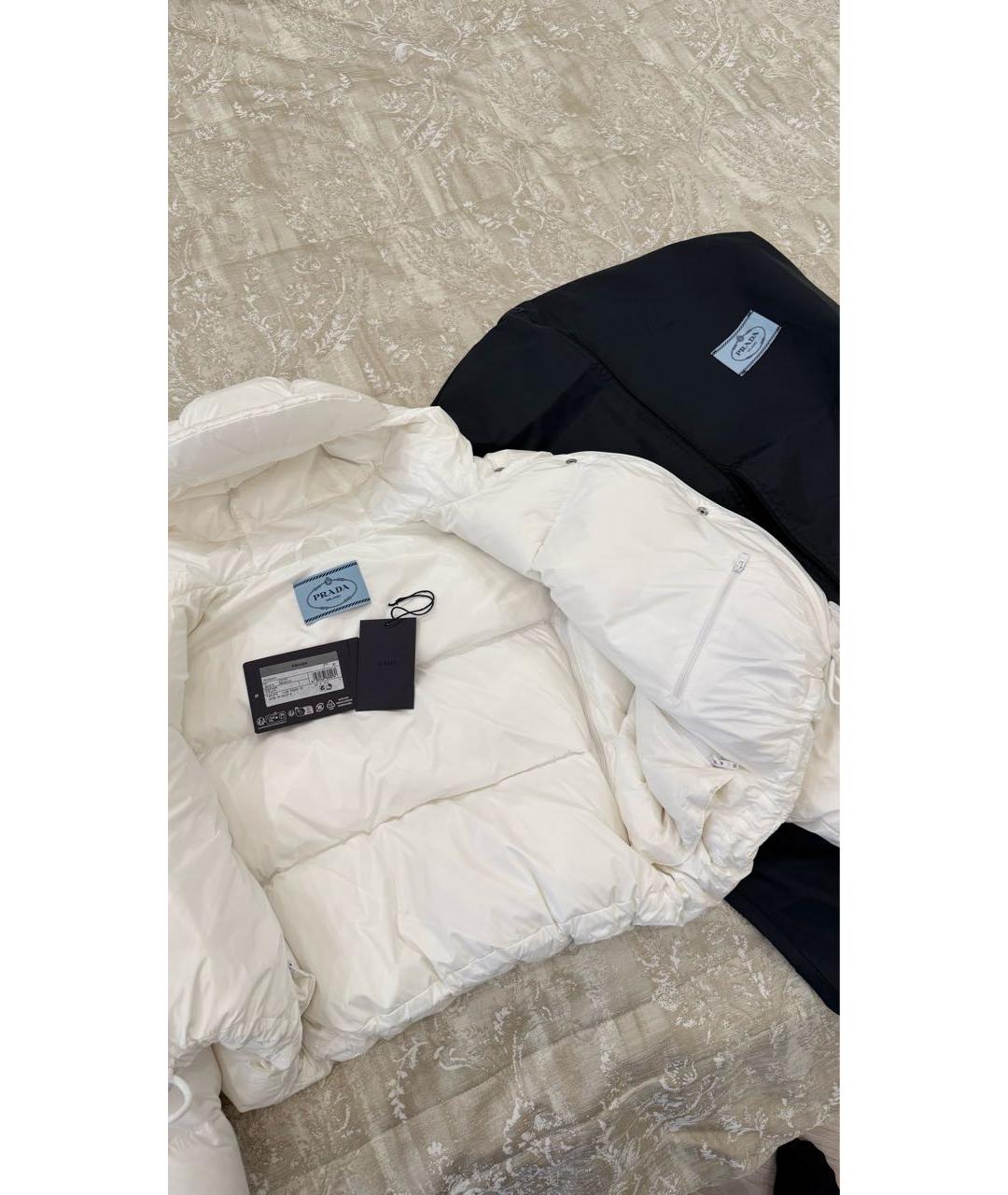 PRADA Белый полиамидовый пуховик, фото 4