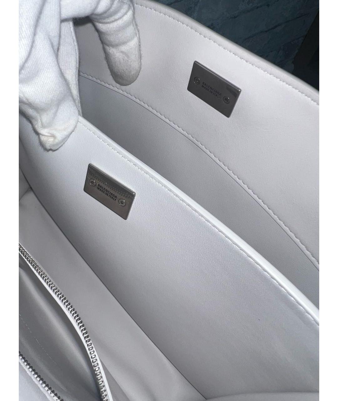 BALENCIAGA Белая кожаная сумка через плечо, фото 8