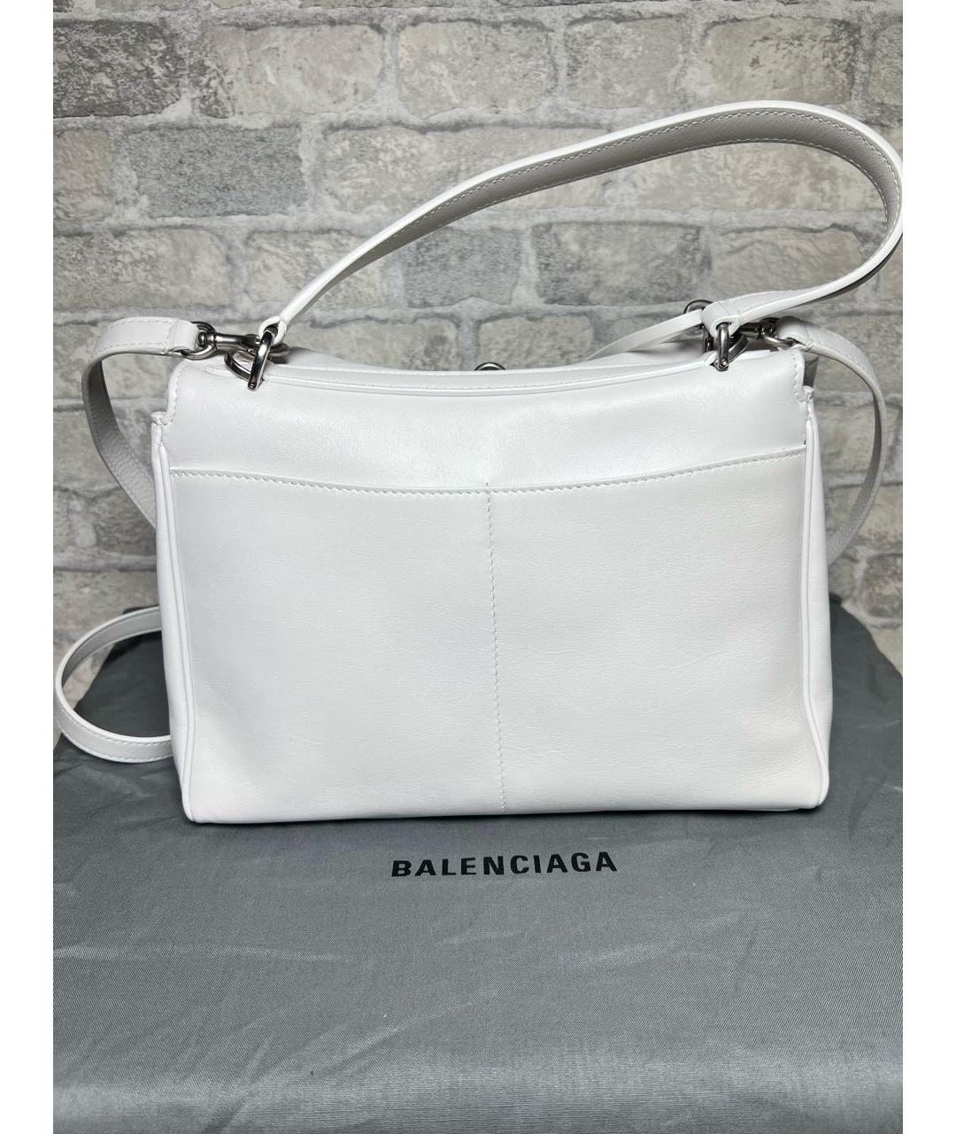 BALENCIAGA Белая кожаная сумка через плечо, фото 3