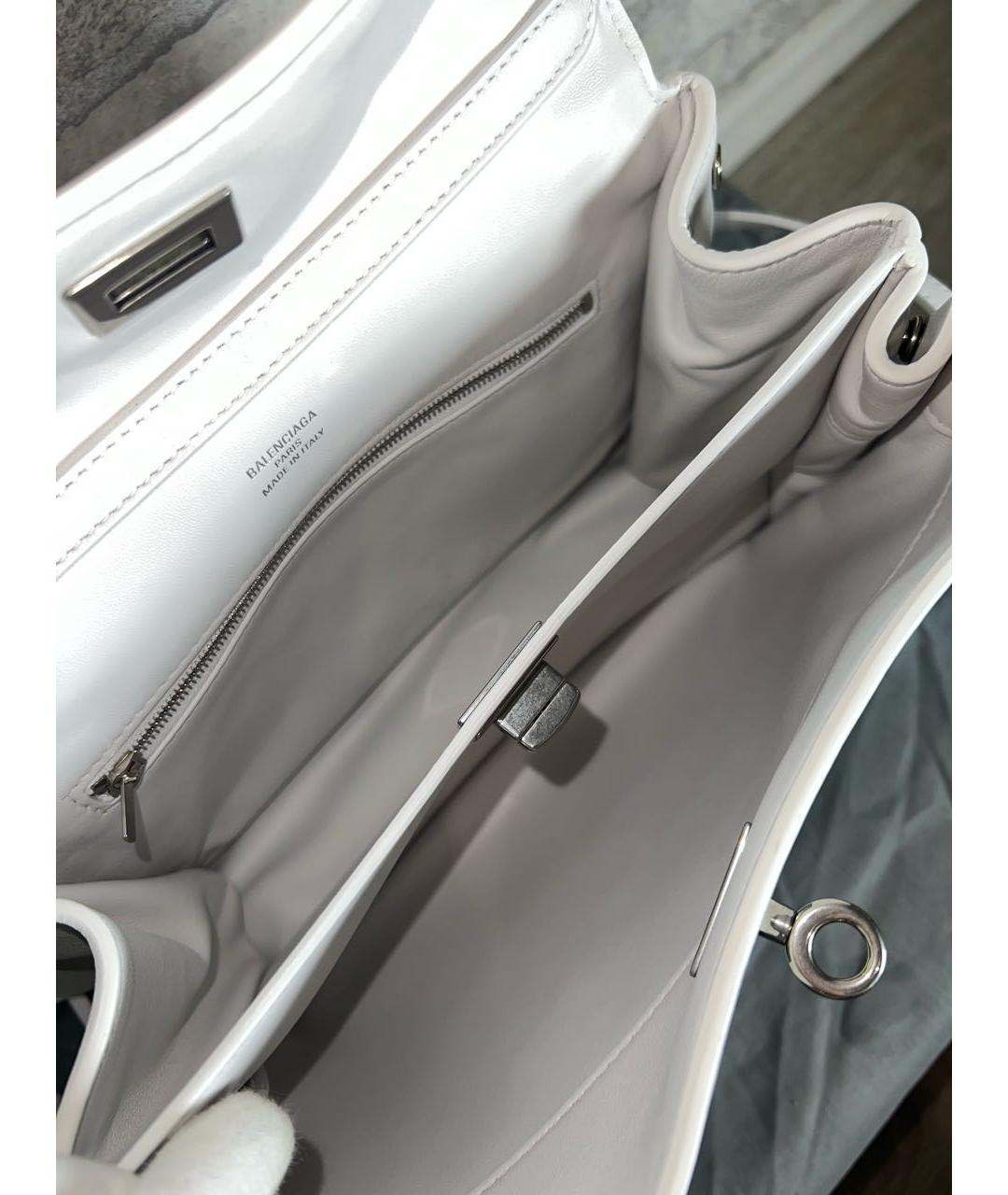 BALENCIAGA Белая кожаная сумка через плечо, фото 7