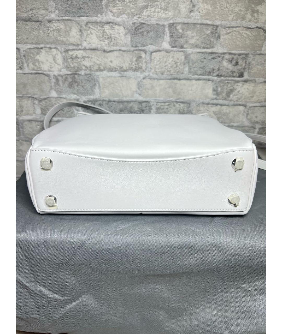 BALENCIAGA Белая кожаная сумка через плечо, фото 6