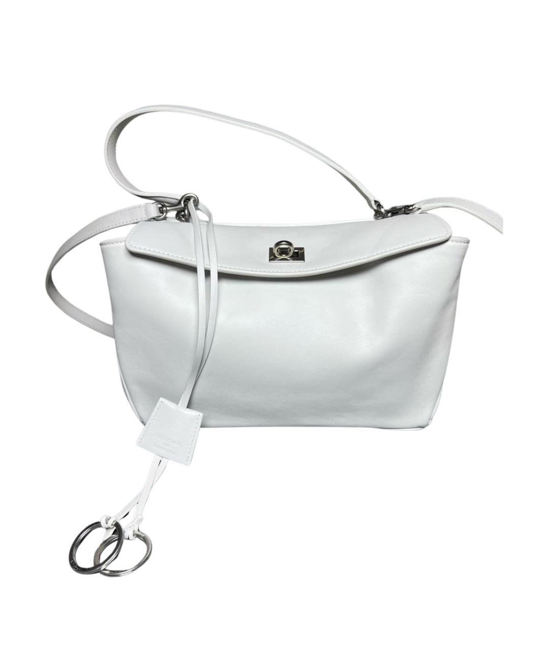 BALENCIAGA Белая кожаная сумка через плечо, фото 1