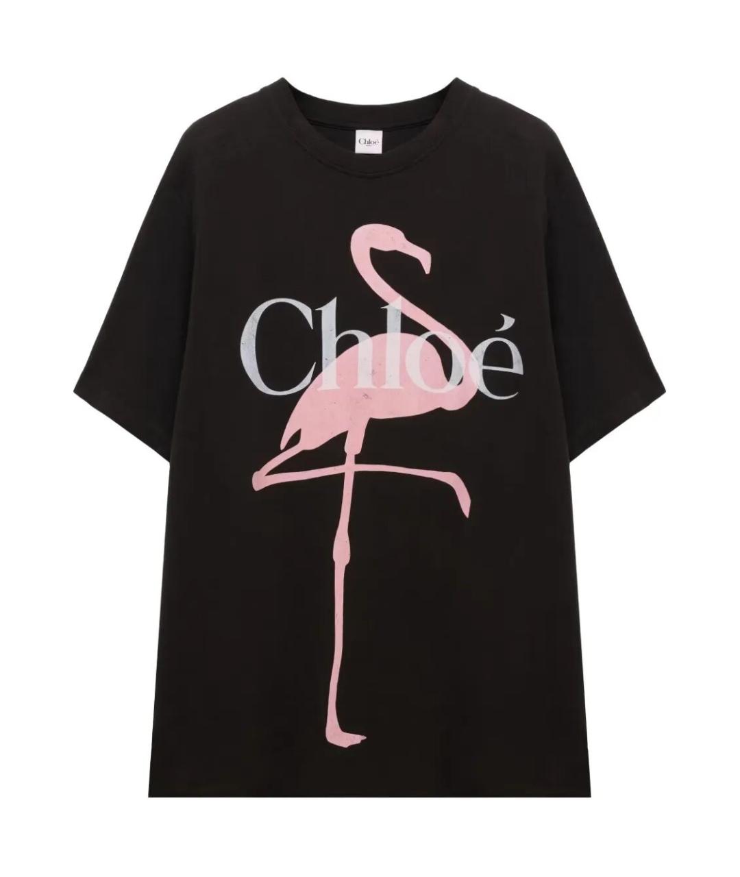 CHLOE Черная хлопковая футболка, фото 1