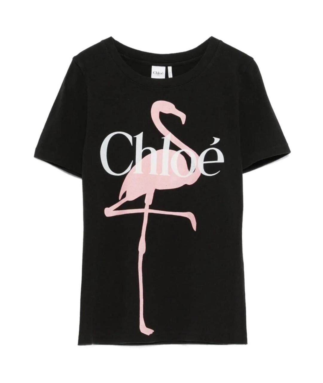 CHLOE Черная хлопковая футболка, фото 1