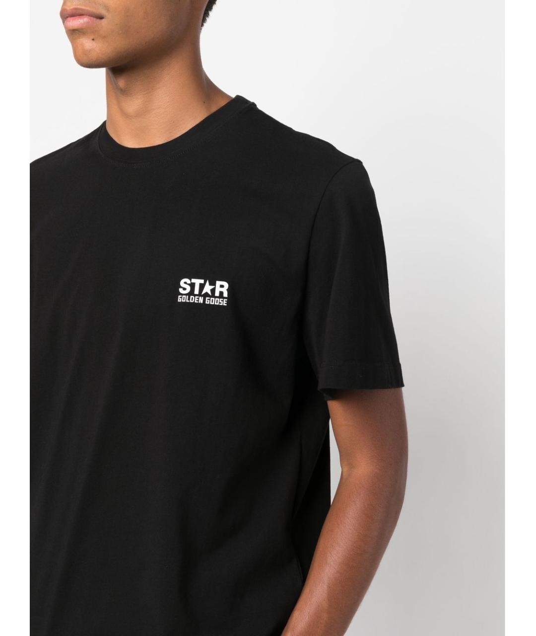 GOLDEN GOOSE DELUXE BRAND Черная хлопковая футболка, фото 4
