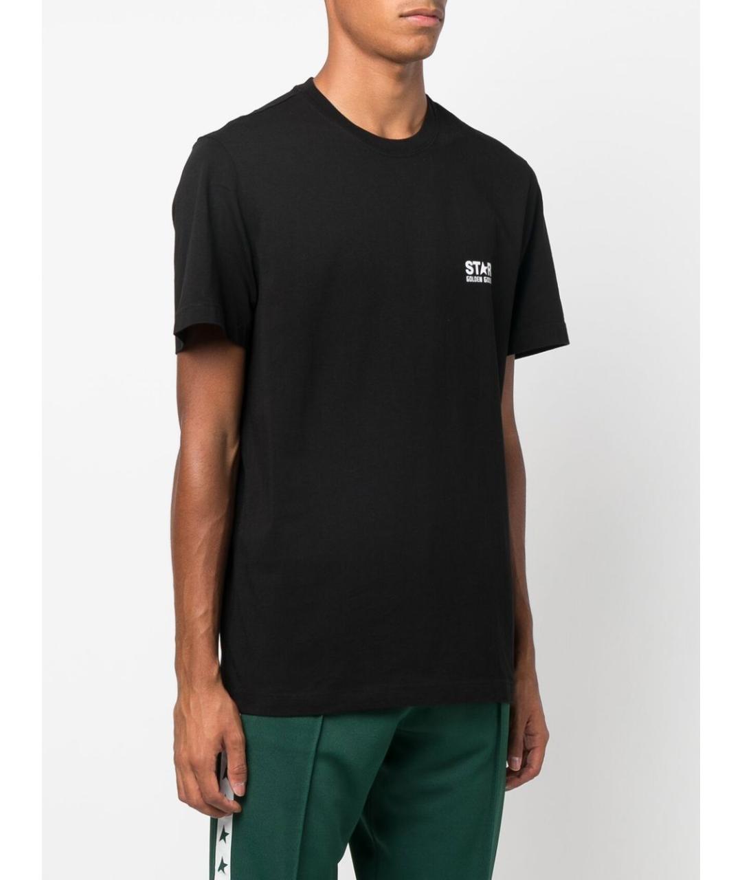 GOLDEN GOOSE DELUXE BRAND Черная хлопковая футболка, фото 2